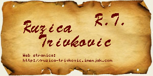 Ružica Trivković vizit kartica